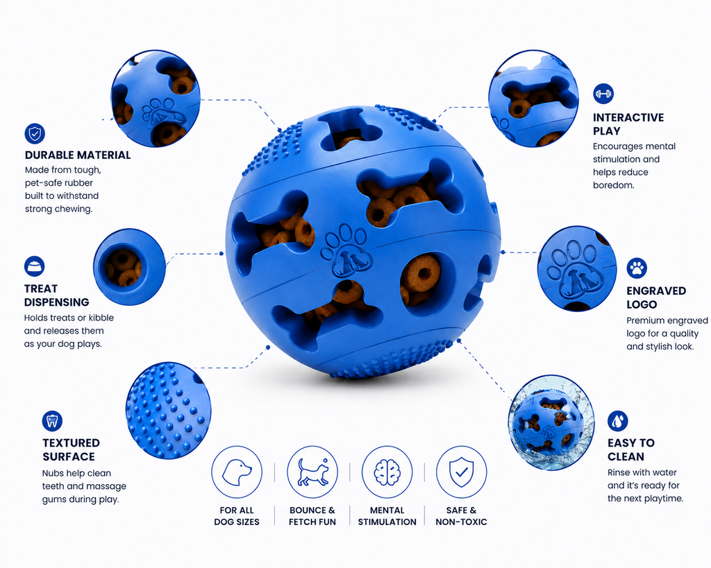 Smart Paws Reward Ball – Interactive Slow Feeder Toy for Active Dogs