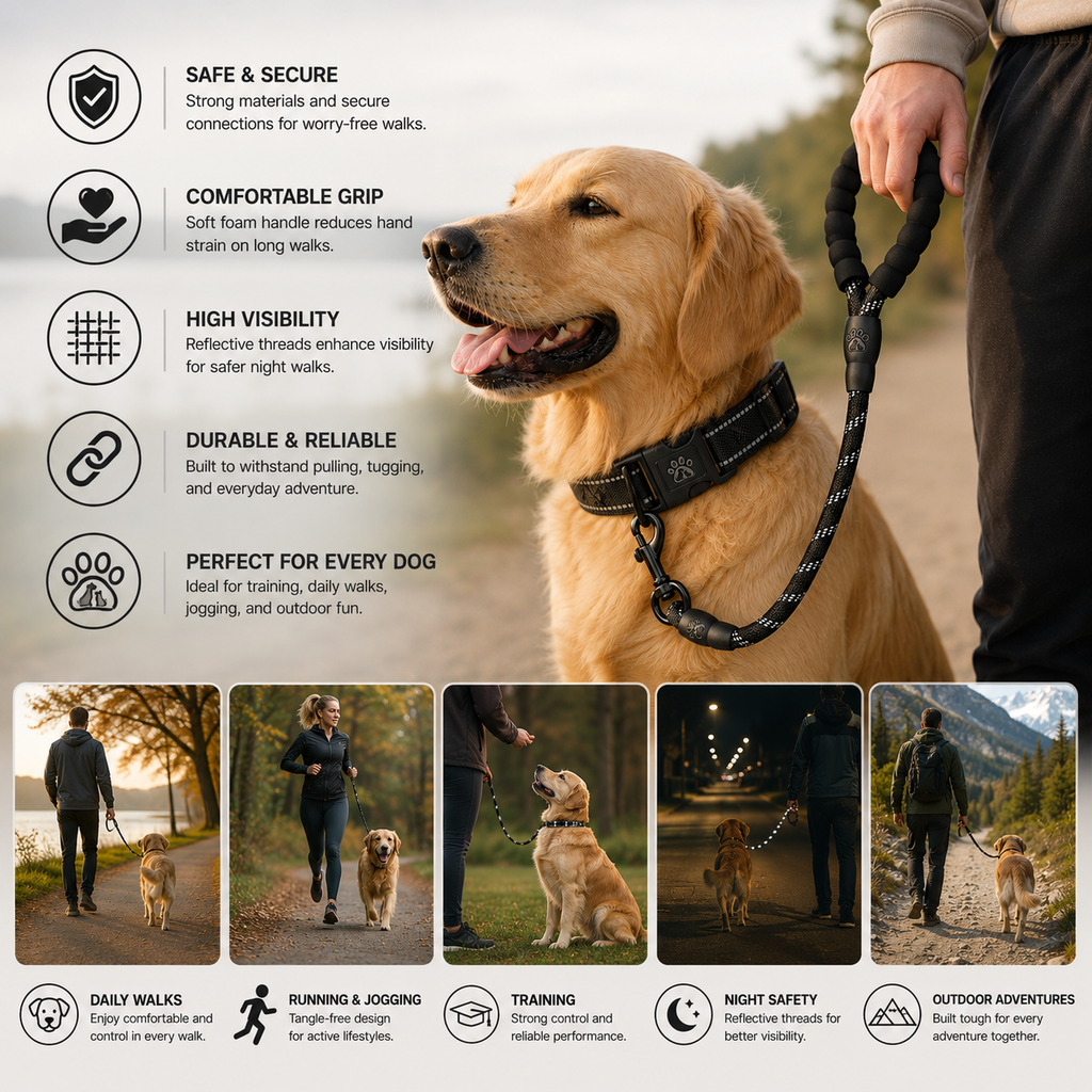 Urban Stride Adjustable Dog Lead Set – Premium Walking & Training Leash Collection